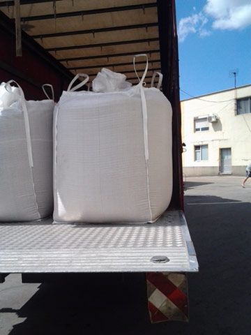 standard big bag of grain loaded on truck